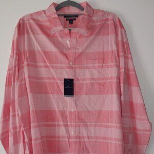 Marc Anthony Mens L/S Dress Shirt, 2XL Slim Fit  Peach/White.  New with Tags